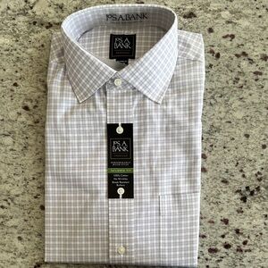 Jos. A. Bank Men's Gray Checkered Dress Shirt